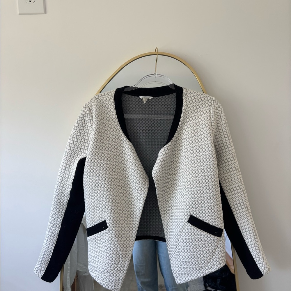 Club Monaco Textured Black and White Blazer
